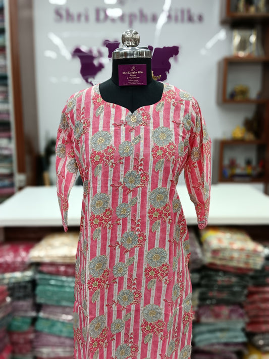 Office Wear Spun Cotton 2 Pcs Salwar Set