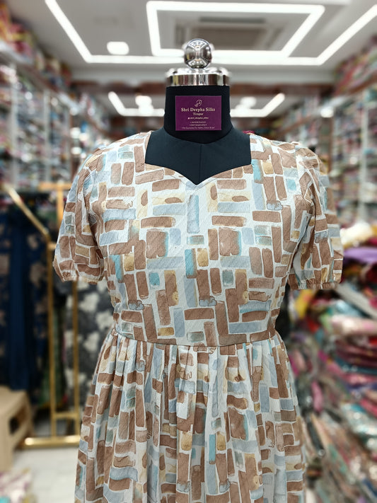 Pure Viscous Georgette Midi - Brown