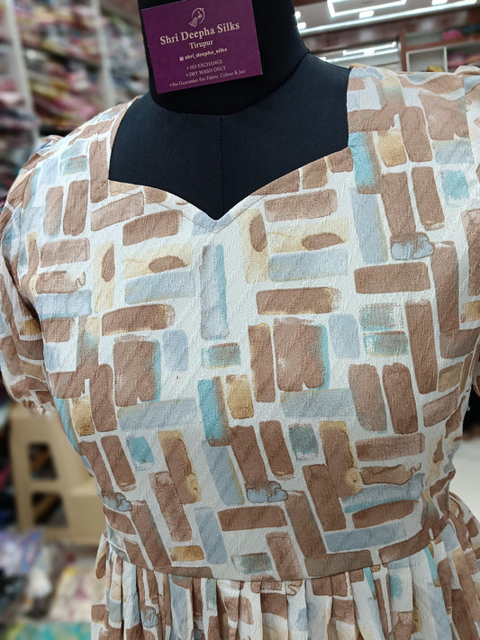 Pure Viscous Georgette Midi - Brown