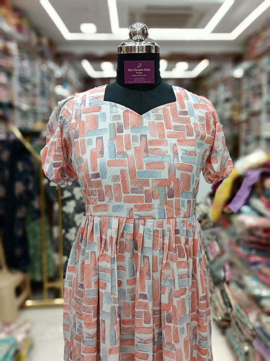 Pure Viscous Georgette Midi - Orange