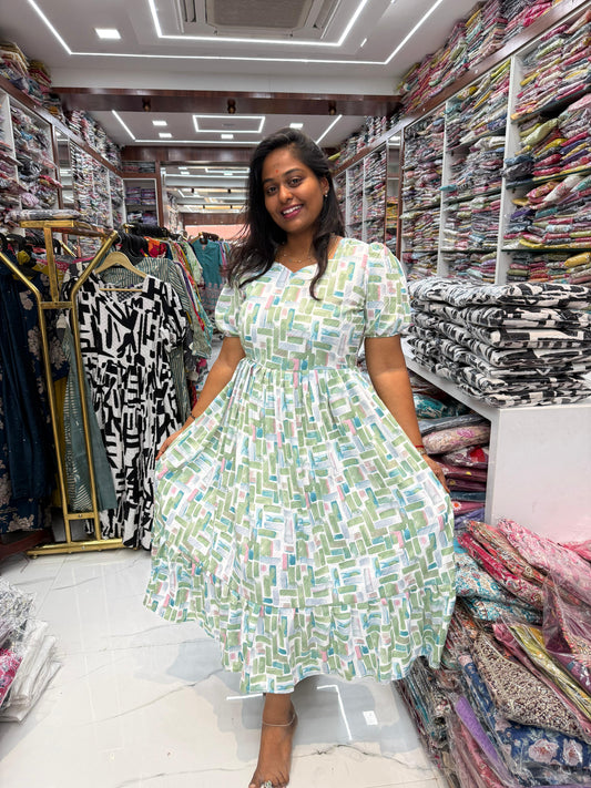 Pure Viscous Georgette Midi - Green