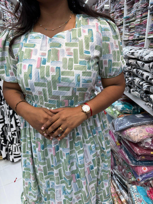 Pure Viscous Georgette Midi - Green