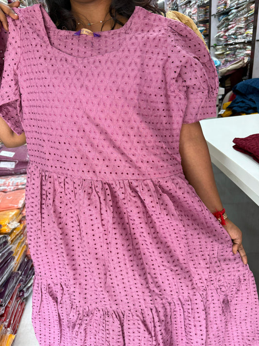 Hakoba Plain Puff Midi - Lilac - HPM04
