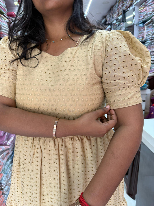 Hakoba Plain Puff Midi - Cream - HPM01
