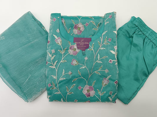 Printed Organza Embroidery Set Premium Party Wear