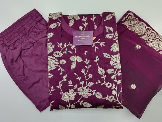 Printed Organza Embroidery Set Premium Party Wear