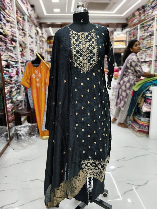 Premium Party Wear Embroidery 3 Pcs Salwar Set