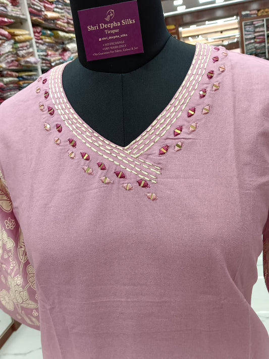 Cream Pastel Short Co Ord Set Baby Pink - SCJV05