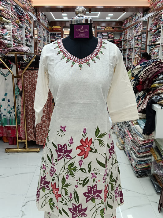 Cream Pastel Short Co Ord Set Purple Petals - SCJV08