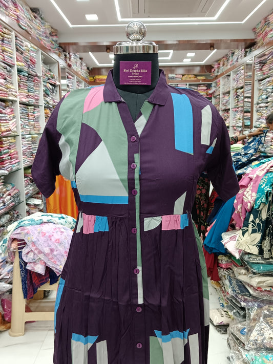 Spun Cotton Dark Purple Feeding Midi - FM11