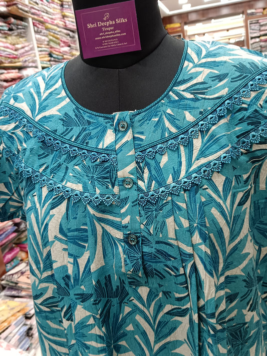 Crush Cotton Front Pleated Nighty