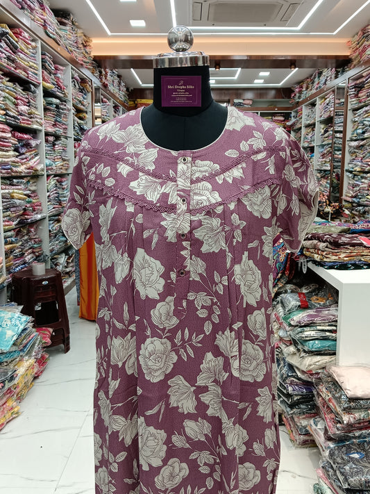 Spun Cotton Feeding Nighty - FNT01