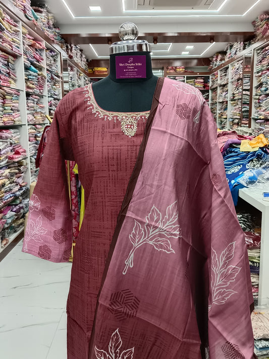 Premium Party Wear Pure Silk Embroidery 3 Pcs Salwar Set