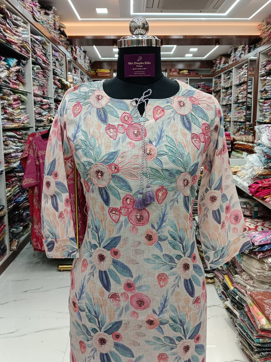 Pure Linen Cotton Kurti - LC20