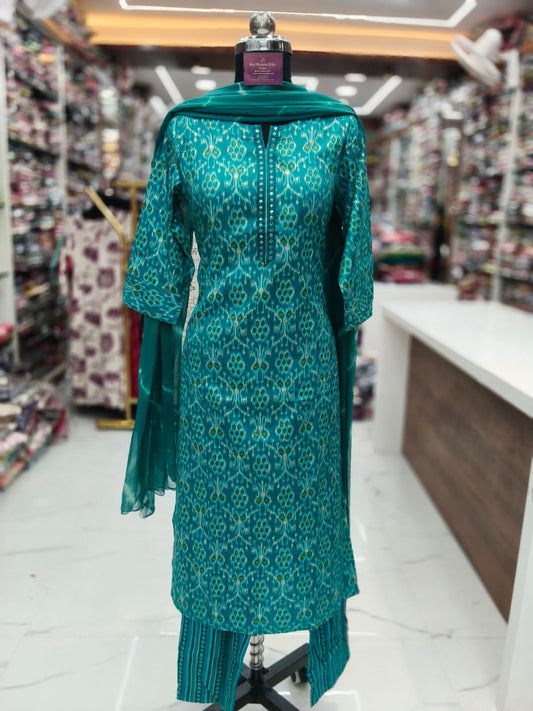 Office Wear Spun Cotton 3 Pcs Salwar Set -OSS11