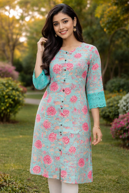 Khadi Cotton Aline Kurti - ALKT05