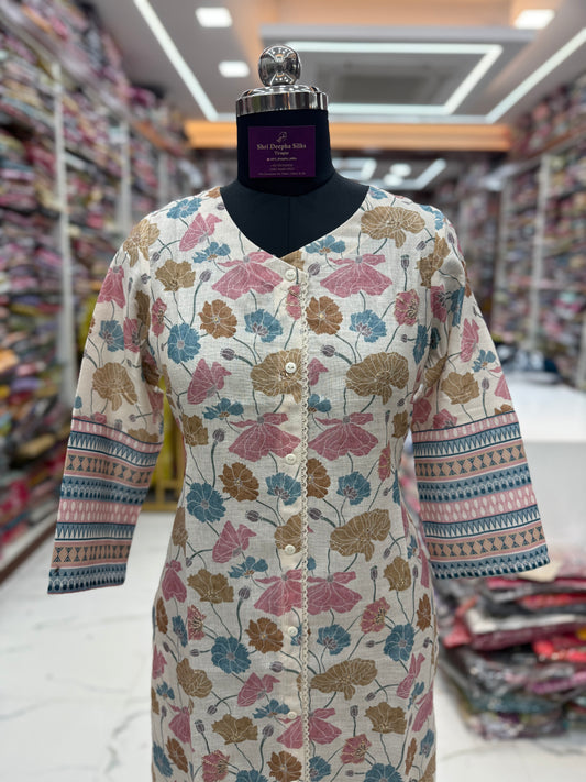 Linen Cotton Kurti - LC12