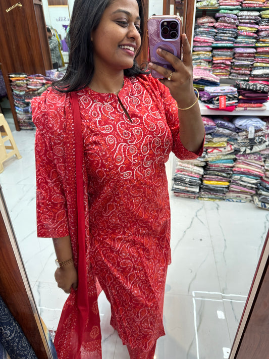 Pure Cotton 3 Pcs Salwar Set