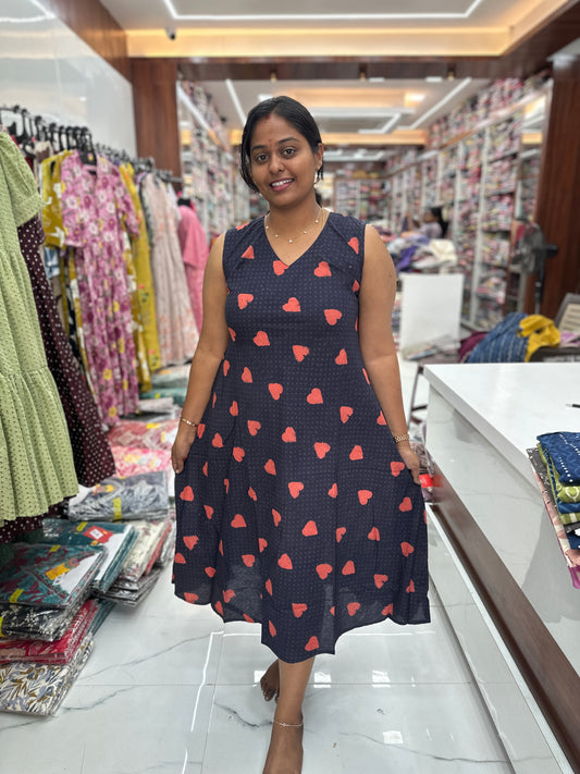 Jaipur Cotton Aline Heart Kurti - JP02