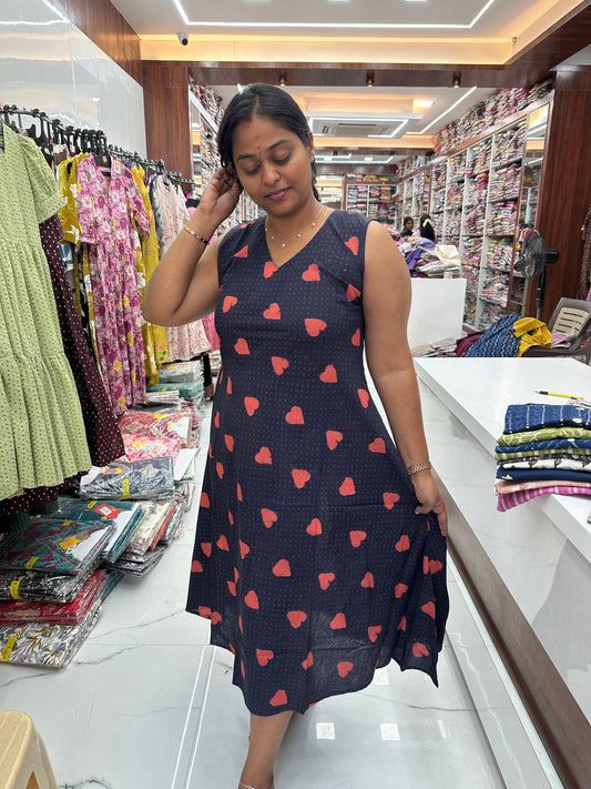 Jaipur Cotton Aline Heart Kurti - JP02