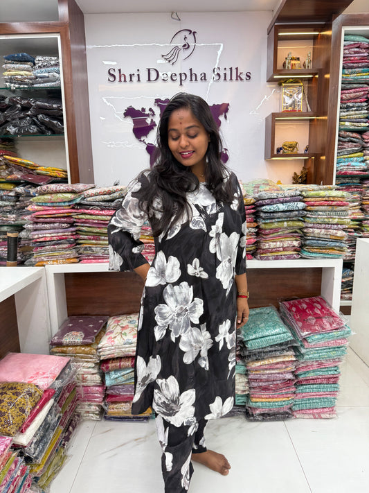 Black Spun Cotton Co Ord Set - SCCS02