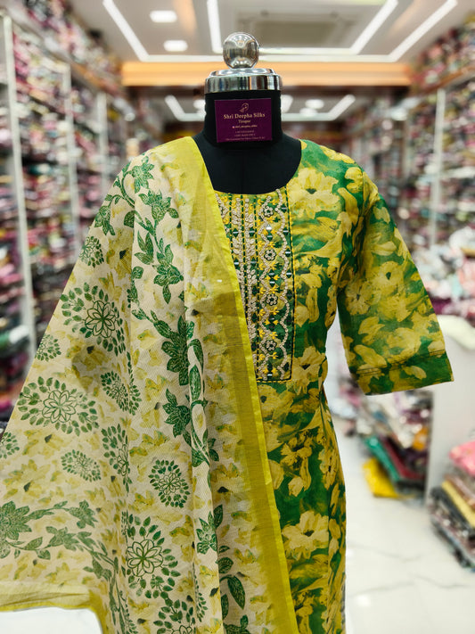 Premium Party Wear Pure Tissue Embroidery 3 Pcs Salwar Set