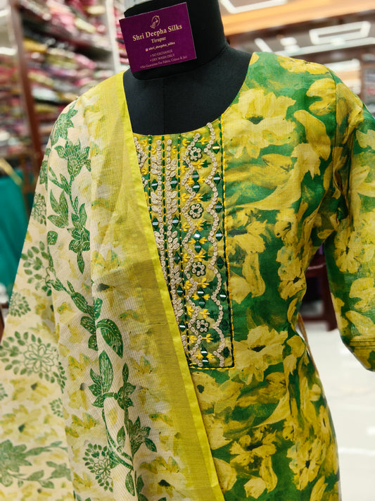 Premium Party Wear Pure Tissue Embroidery 3 Pcs Salwar Set