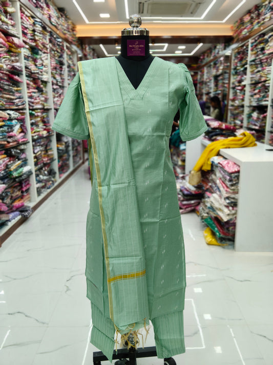 Premium Party Wear Tussar Silk 3 Pcs Salwar Set