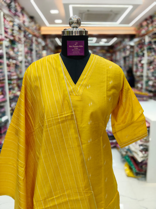 Premium Party Wear Tussar Silk 3 Pcs Salwar Set