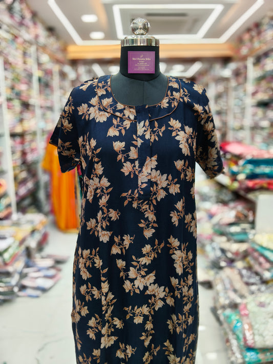 Spun Cotton Front Zip Nighty