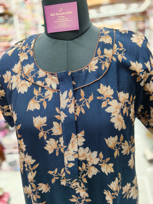 Spun Cotton Front Zip Nighty