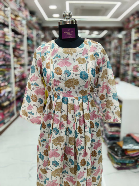 Linen Cotton Feeding Midi - FDM44