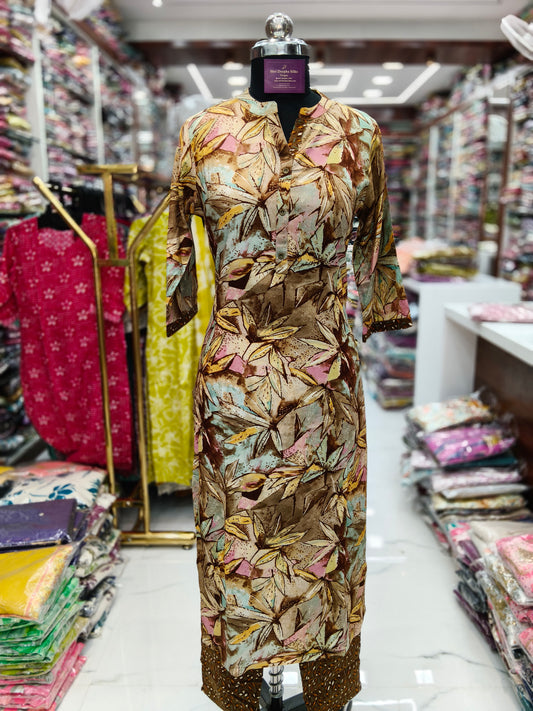 Office Wear Spun Cotton 3 Pcs Salwar Set -OSS09