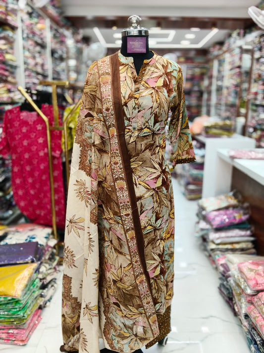 Office Wear Spun Cotton 3 Pcs Salwar Set -OSS09