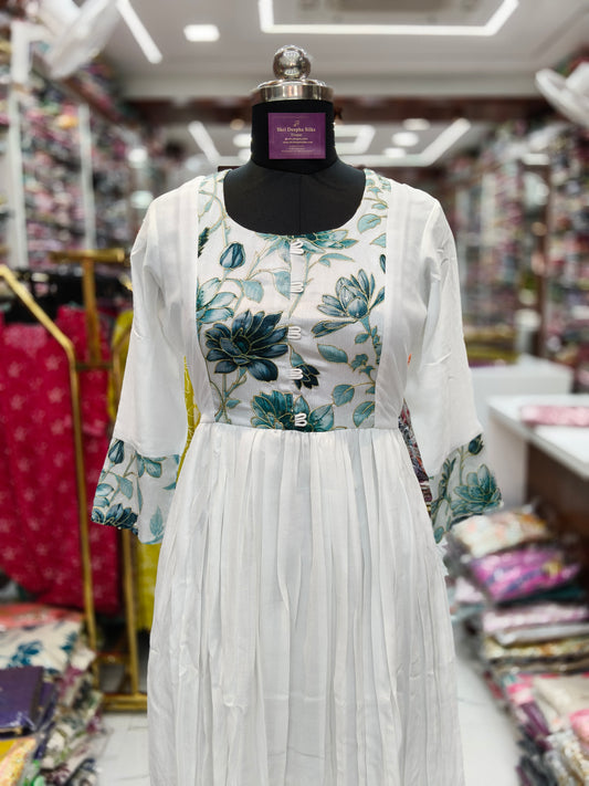 Pure White Chinon Silk Acrylic Maxi - AM01