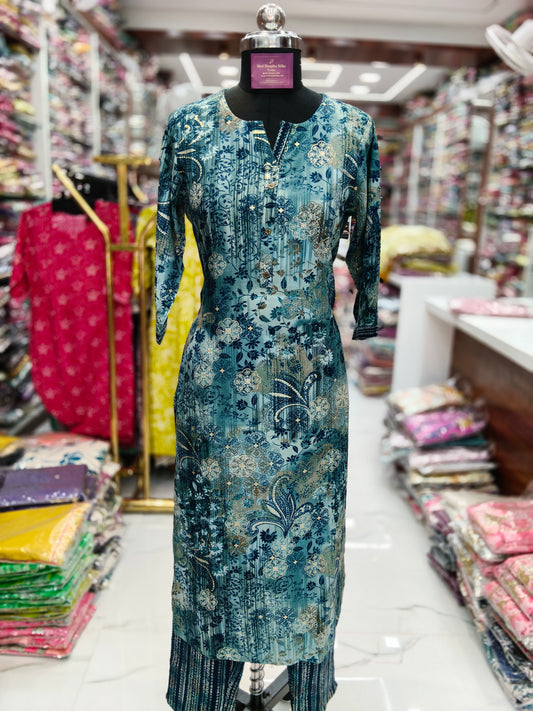 Office Wear Spun Cotton 3 Pcs Salwar Set -OSS06