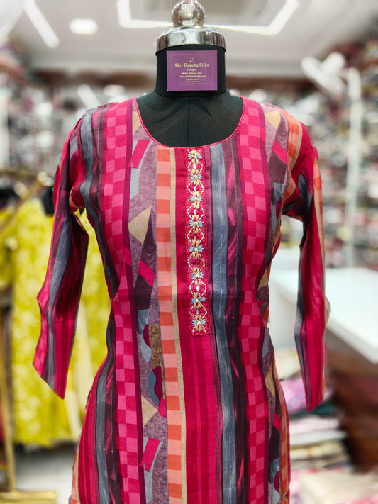 Premium Party Wear Modal Silk 3 Pcs Salwar Set - PSS