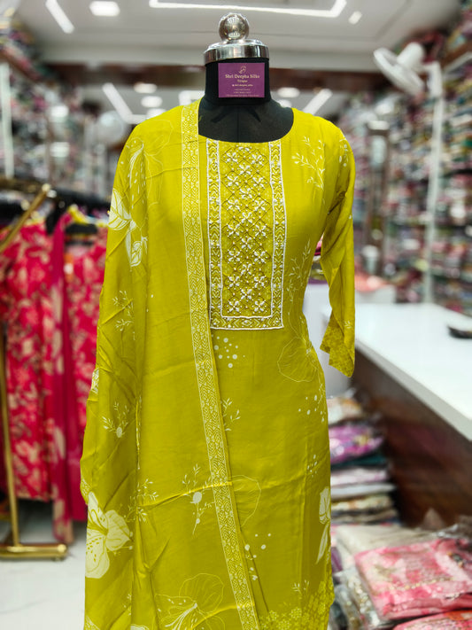 Premium Party Wear  Silk 3 Pcs Salwar Set - PSS