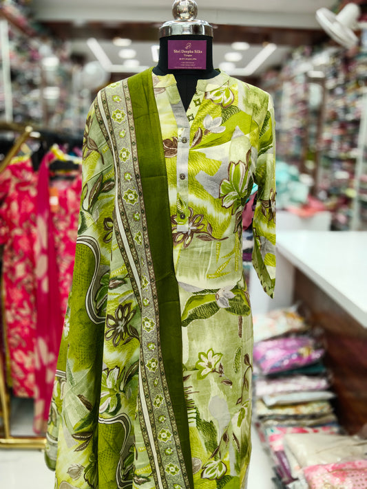 Office Wear Spun Cotton 3 Pcs Salwar Set -OSS03