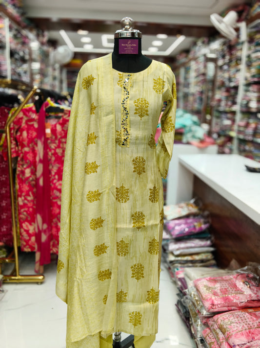 Premium Party Wear Modal Silk 3 Pcs Salwar Set - PSS