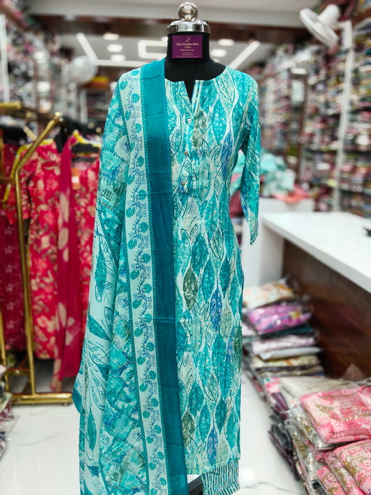 Office Wear Spun Cotton 3 Pcs Salwar Set -OSS01