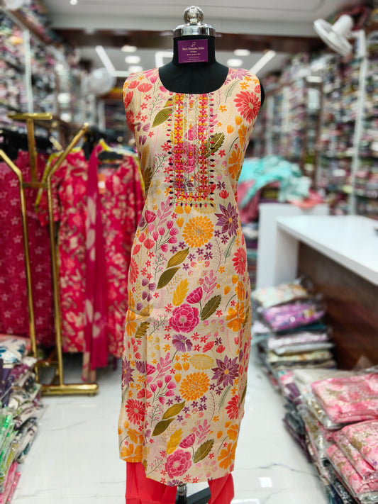 Premium Party Wear Modal Silk 3 Pcs Salwar Set - PSS