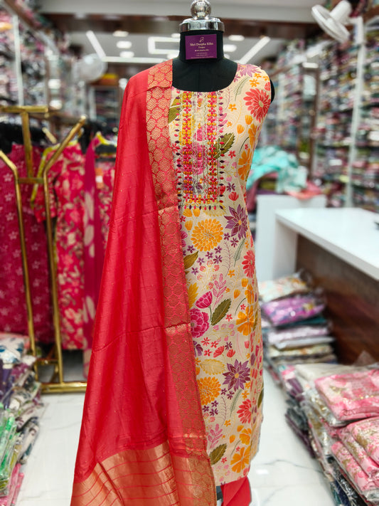 Premium Party Wear Modal Silk 3 Pcs Salwar Set - PSS