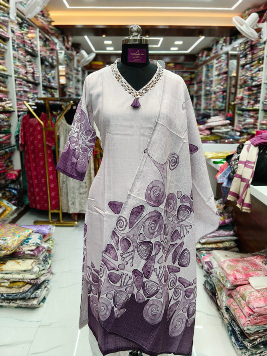 Pure Cotton 3 Pcs Salwar Set - PCS14