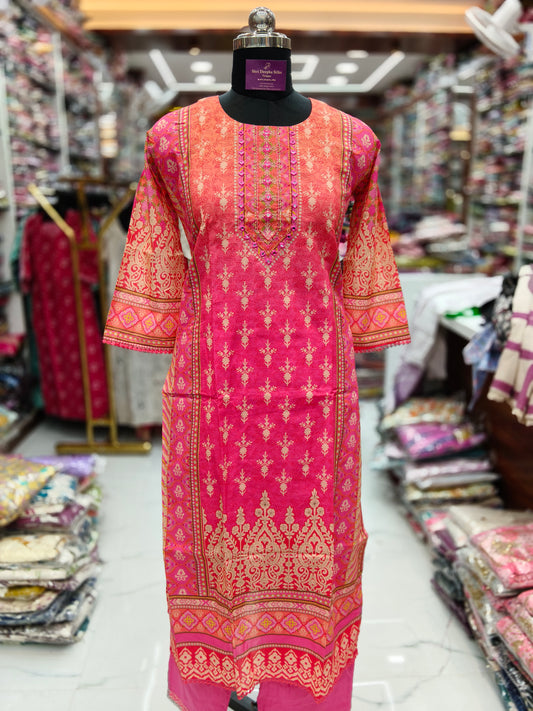 Pure Cotton 3 Pcs Salwar Set - PCS15