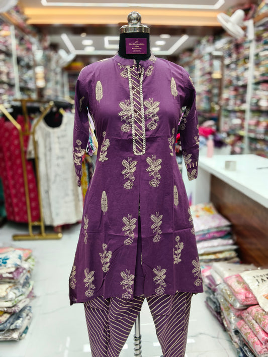 Pure Cotton 2 Pcs Anarkali Set - AS10
