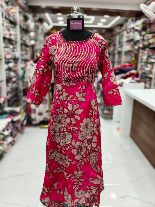 Pure Cotton 3 Pcs Anarkali Set