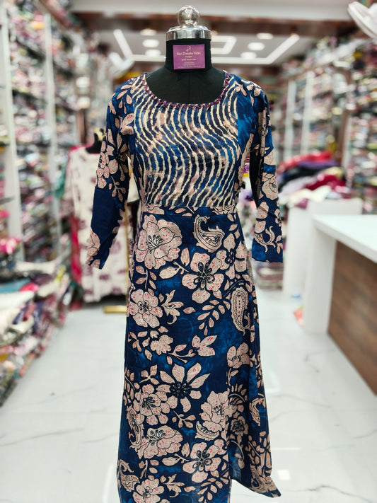 Pure Cotton 3 Pcs Anarkali Set