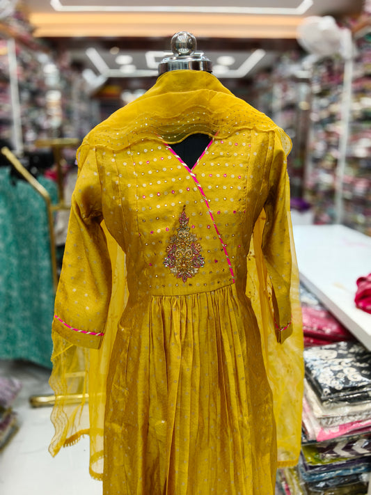 Premium Party Wear 3 Pcs Anarkali Set