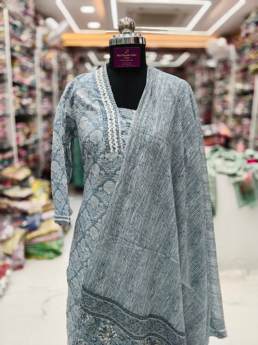 Pure Cotton 3 Pcs Salwar Set